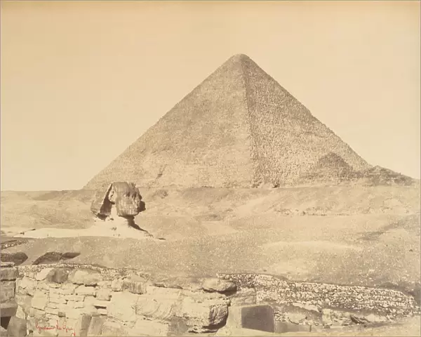 Pyramides de Gizeh, 1865-69. Creator: Gustave Le Gray