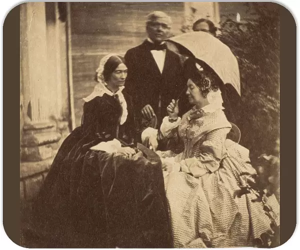 [Countess Canning with Guests, Government House, Allahabad], 1858