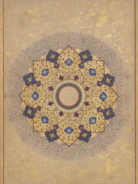 Rosette Bearing the Names and Titles of Shah Jahan, Folio from the Shah Jahan Album, ca