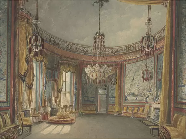 The Saloon, Brighton Pavilion, ca. 1826. Creator: Augustus Charles Pugin