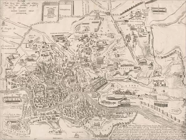 Speculum Romanae Magnificentiae: Plan of Ancient Rome, 16th century. 16th century