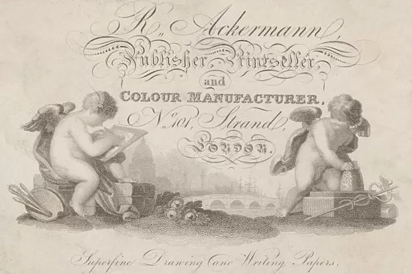 Trade Card for R. Ackermann, Publisher, Printseller, and Color Manufacturer, 19th