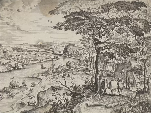 Euntes in Emaus (Landscape with Pilgrims at Emmaus), ca. 1555-56