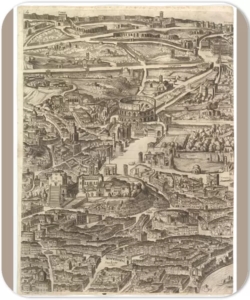 Plan of the City of Rome. Part 4 with the Santa Maria in Aracoeli, the Forum Romanum