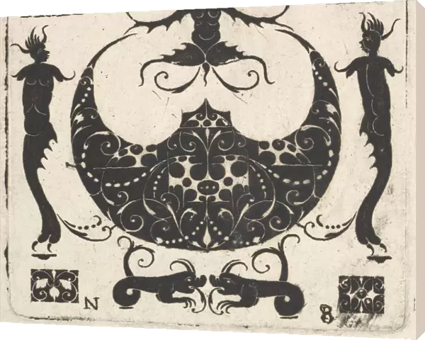 Lunar-shaped Ring Bezel and Grotesque Figures, ca. 1620-30. Creator: Noel Rouillard