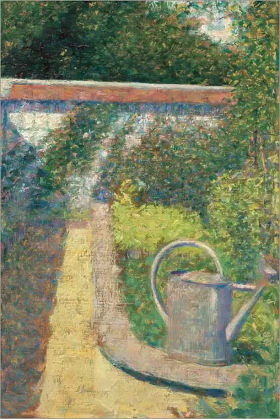 The Watering Can - Garden at Le Raincy, c. 1883. Creator: Georges-Pierre Seurat