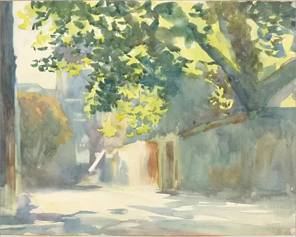 Sunlit Wall Under a Tree, c. 1913. Creator: John Singer Sargent