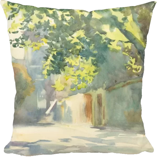 Sunlit Wall Under a Tree, c. 1913. Creator: John Singer Sargent
