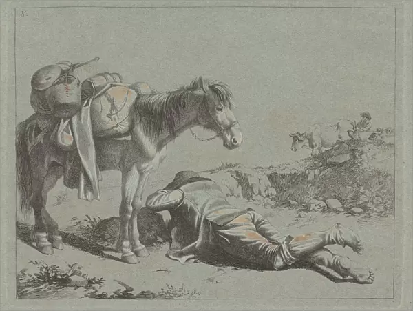 Shepherd in Repose near a Pack Horse, c. 1762. Creator: Francesco Londonio
