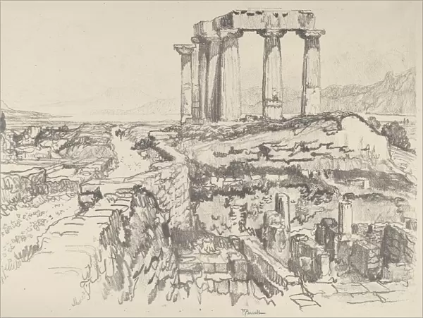 Corinth, towards the Gulf, 1913. Creator: Joseph Pennell