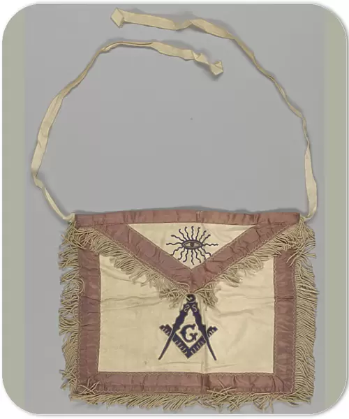 Leather Masonic apron owned by H. C. Anderson, mid 20th century. Creator: Unknown