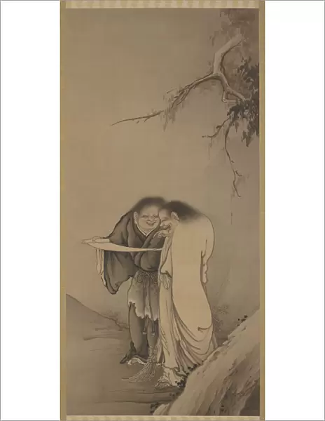 The Chinese Taoist Immortals, Han-shan and Shih-te (Kanzan and Jittoku), Meiji era, 1886