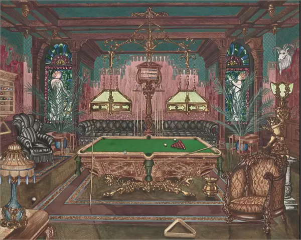Pool Room, 1890, 1935  /  1942. Creator: Perkins Harnly