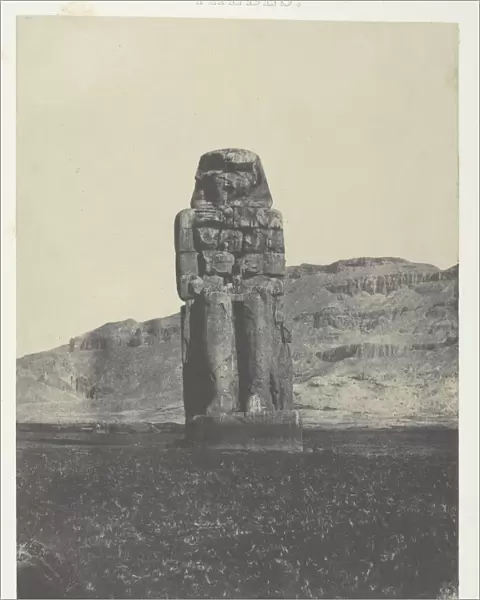 Gournah, Statue de Memnon;Thebes, 1849  /  51, printed 1852. Creator: Maxime du Camp
