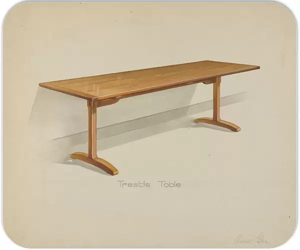 Shaker Trestle Dining Table, 1935  /  1942. Creator: Anne Ger