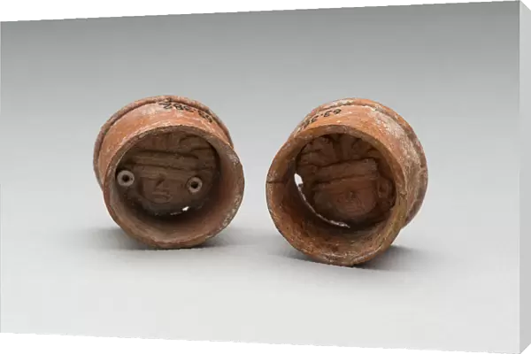 Pair of Ear Plugs with Face of Figure in Interior, A. D. 300  /  750 A. D. Creator: Unknown