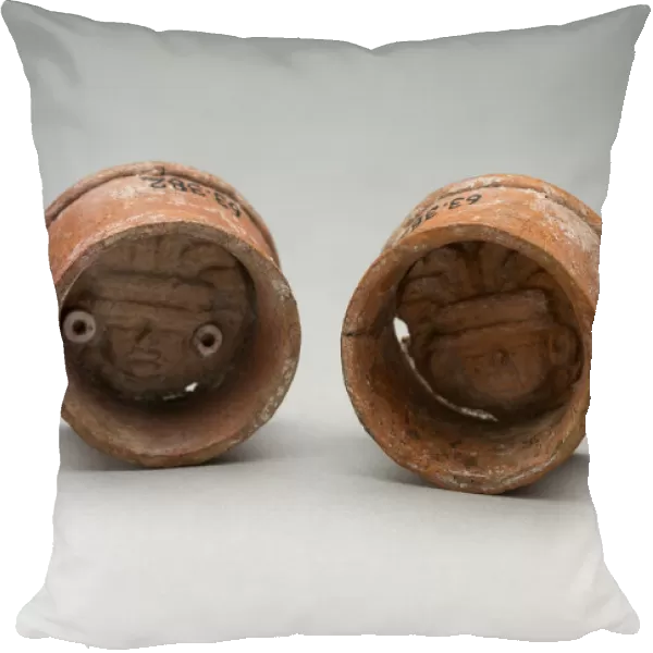 Pair of Ear Plugs with Face of Figure in Interior, A. D. 300  /  750 A. D. Creator: Unknown