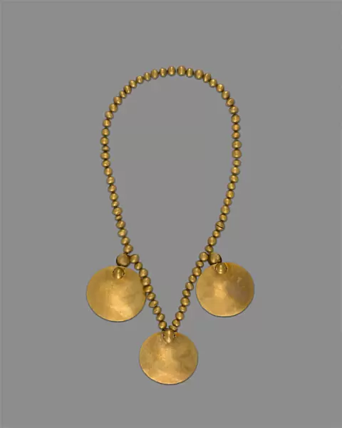 Necklace with Three Round Pendant Disks, A. D. 1000  /  1400. Creator: Unknown