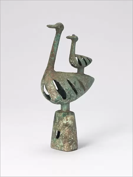 Pole Top with Double Bird-Shaped Bell (one of pair), 6th  /  4th century B. C