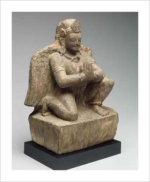 God Vishnus Mount, Garuda, Kneeling with Hands in Gesture of Adoration (Anjalimudra)