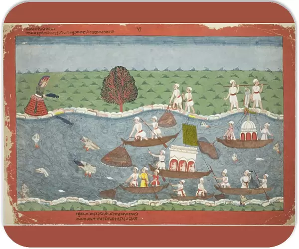 The Demon Sambar Throws the Infant Pradyumna into the River, from a copy of the Bhagavat