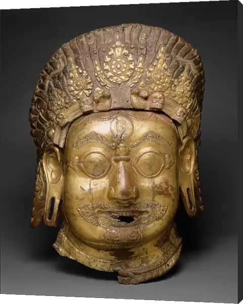 Head of Bhairava, A Horrific Form of God Shiva, Malla period, 16th  /  17th century