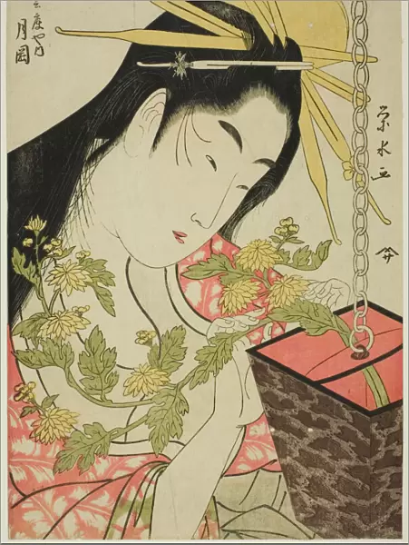 The Courtesan Tsukioka of the Hyogoya, c. 1797. Creator: Ichirakutei Eisui
