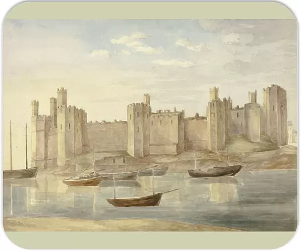 Caernarvon Castle, 1845. Creator: Elizabeth Murray