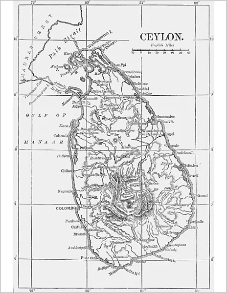 Map of Ceylon, c1891. Creator: James Grant