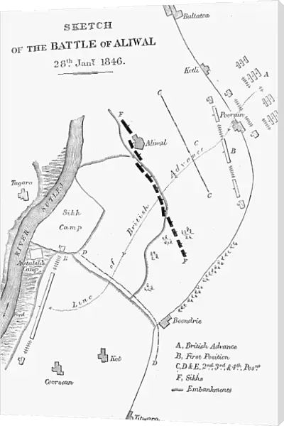 Plan of the Battle of Aliwal, c1891. Creator: James Grant