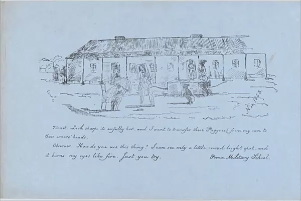 Scene at Poona Military School, November 1853. November 1853. Creator: Anon