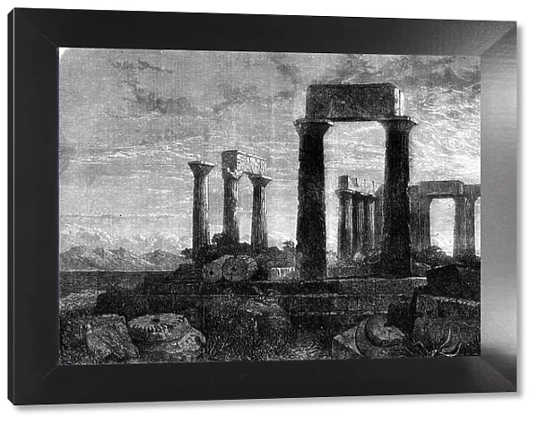 'The Temple of Minerva in Aegina, Greece', by Harry Johnson, in the Gallery... 1862. Creator: Mason Jackson. 'The Temple of Minerva in Aegina, Greece', by Harry Johnson, in the Gallery... 1862. Creator: Mason Jackson