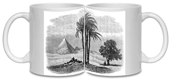 The Prince of Wales Visit to Egypt: the Great Pyramid - from a drawing by Frank Dillon, 1862. Creator: Unknown