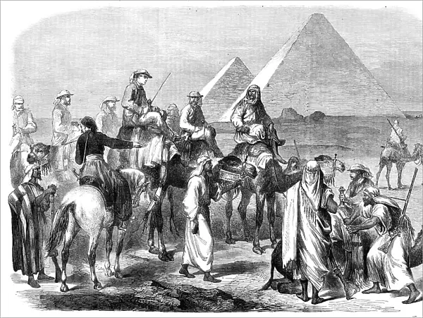 The Prince of Wales Visit to Egypt: a portion of the Royal Party leaving the encampment... 1862. Creator: Unknown