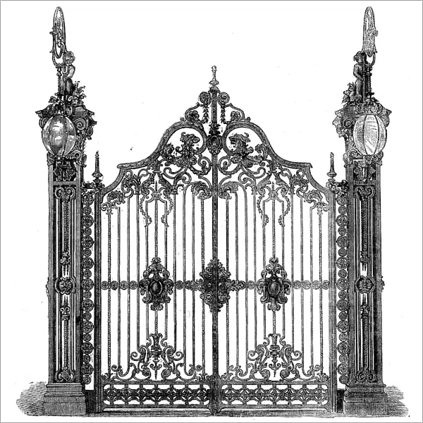 The International Exhibition - ornamental iron gates in the Hardware Court... 1862. Creator: Unknown