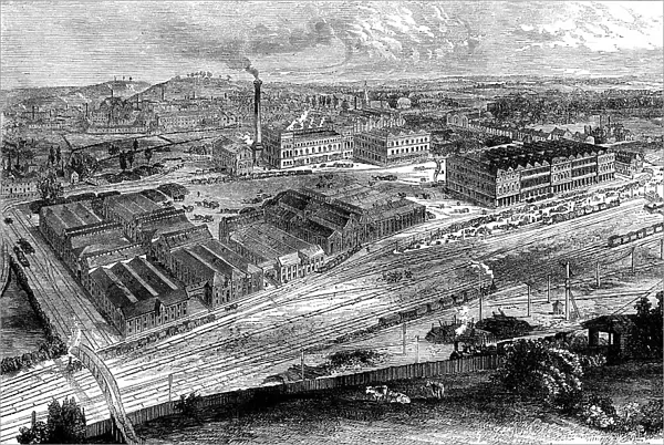 Messrs. Allsopp and Sons pale-ale brewery at Burton-on-Trent, 1862. Creator: Unknown