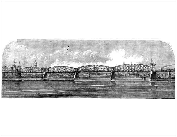 New railway-bridge over the Rhine, near Mayence, 1862. Creator: Unknown