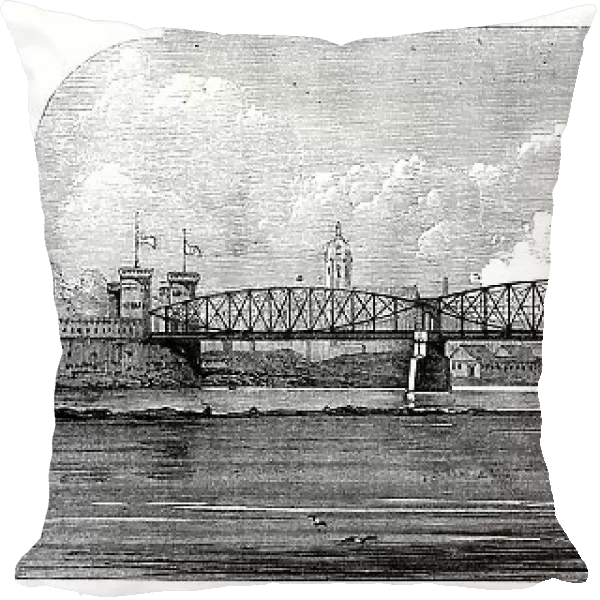 New railway-bridge over the Rhine, near Mayence, 1862. Creator: Unknown