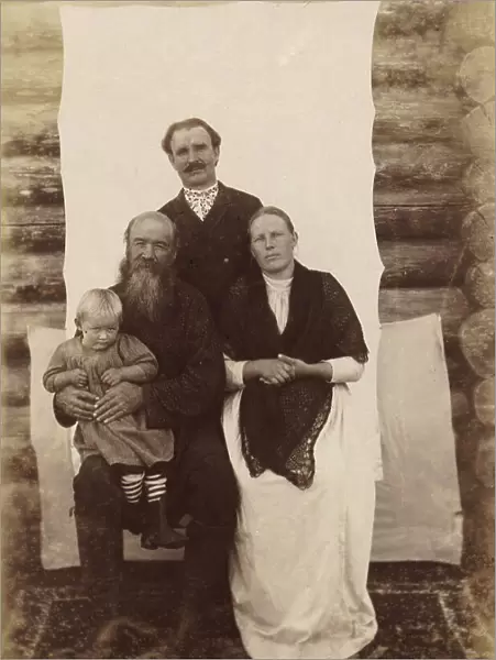 Russian Traders in Uriankhai Territory. The Cossack S. F. Skobeev with Family (Son and Wife), 1897. Creator: Unknown