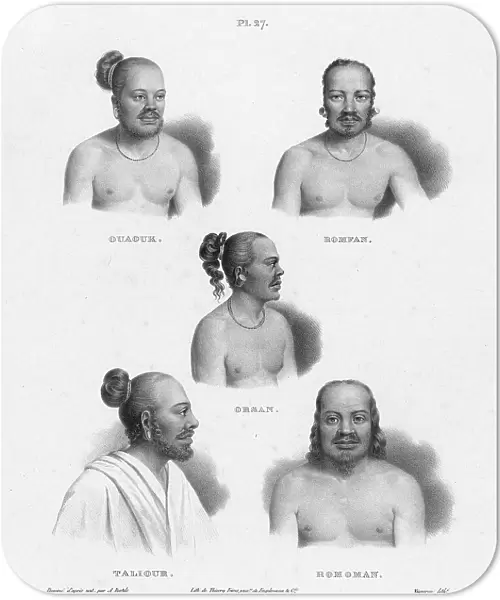 Inhabitants of the lower Caroline Islands, 19th century. Creators: Alexander Postels, Godefroy Engelmann