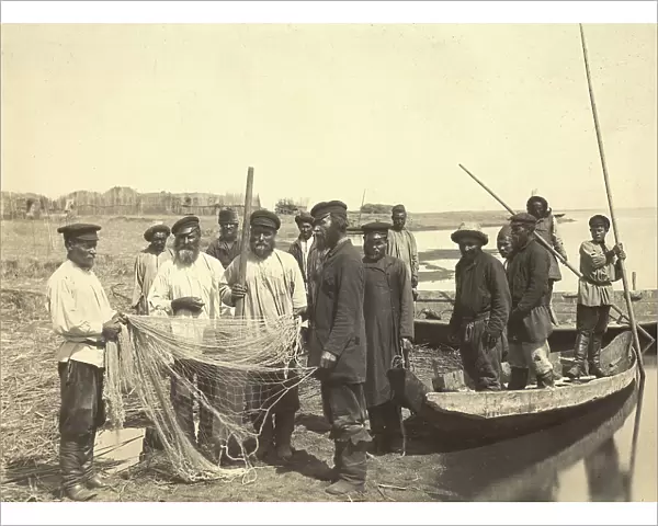 Fishermen on Lake Zaisan, 1909. Creator: Nikolai Georgievich Katanaev