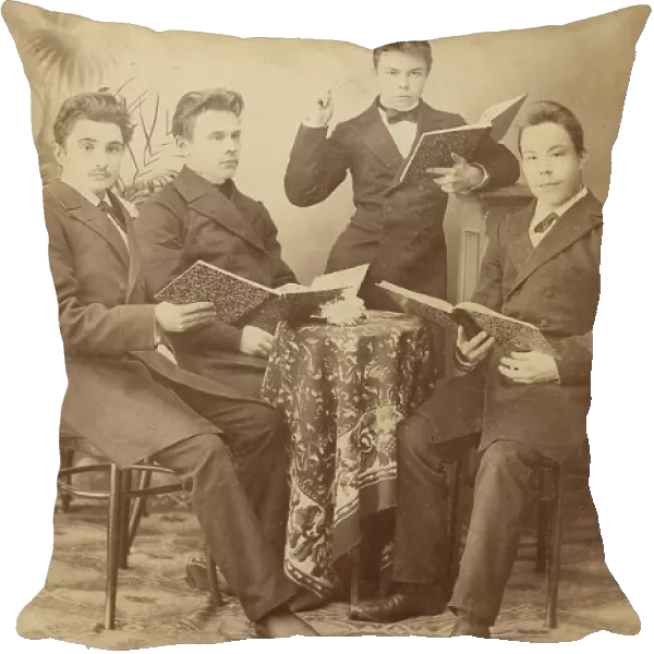 Student Ponomarev Nikolai Aleksandrovich with his friends, late 19th cent - early 20th cent. Creator: DN Mamonov