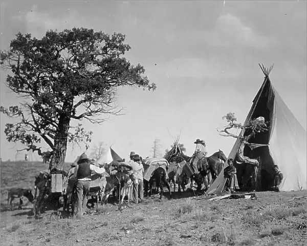 Visitors at Jicarilla, c1905. Creator: Edward Sheriff Curtis