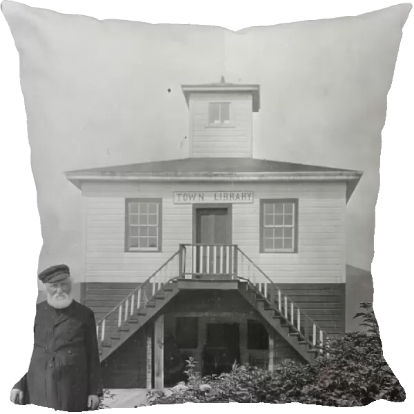 Father William Duncan, a missionary, in front of town library, between c1900 and 1923. Creator: Unknown