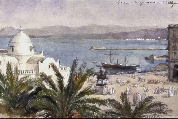 'La place du gouvernement à Algiers'. (c1850s) Creator: Fritz von Dardel. 'La place du gouvernement à Algiers'. (c1850s) Creator: Fritz von Dardel