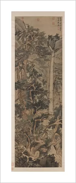 Old Trees by a Cold Waterfall. Creator: Wen Zhengming (1470-1559)