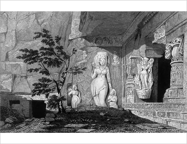 Rameswur, - Caves of Ellora, 1835. Creator: George Cattermole
