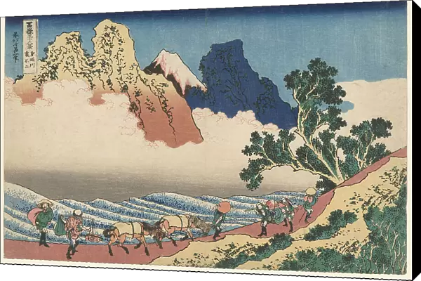 The Back of Mount Fuji Seen from Minobu River (Minobugawa Urafuji), from the series... c. 1830 / 33. Creator: Hokusai