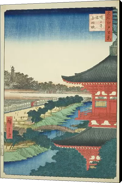 The Pagoda at Zojo Temple and Akabane (Zojoji to, Akabane), from the series 'One Hundred... 1857. Creator: Ando Hiroshige. The Pagoda at Zojo Temple and Akabane (Zojoji to, Akabane), from the series 'One Hundred... 1857