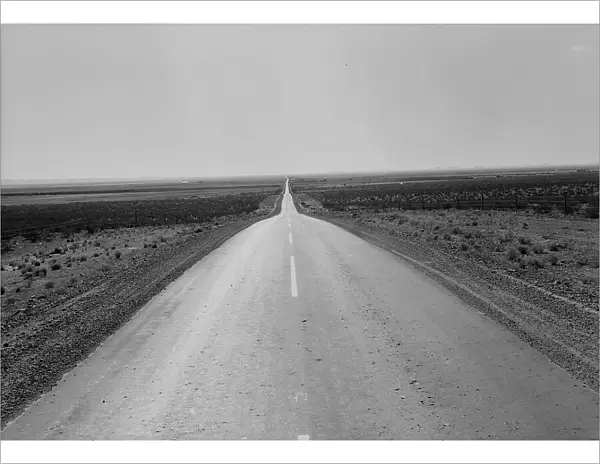 US No. 54, north of El Paso, Texas, 1938. Creator: Dorothea Lange